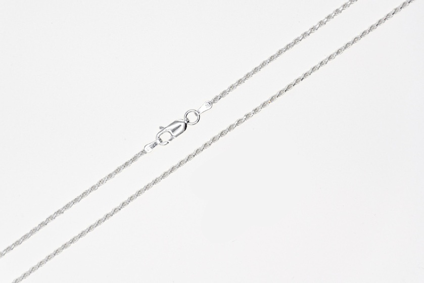 925 Italy sterling silver diamond cut rope chain necklace