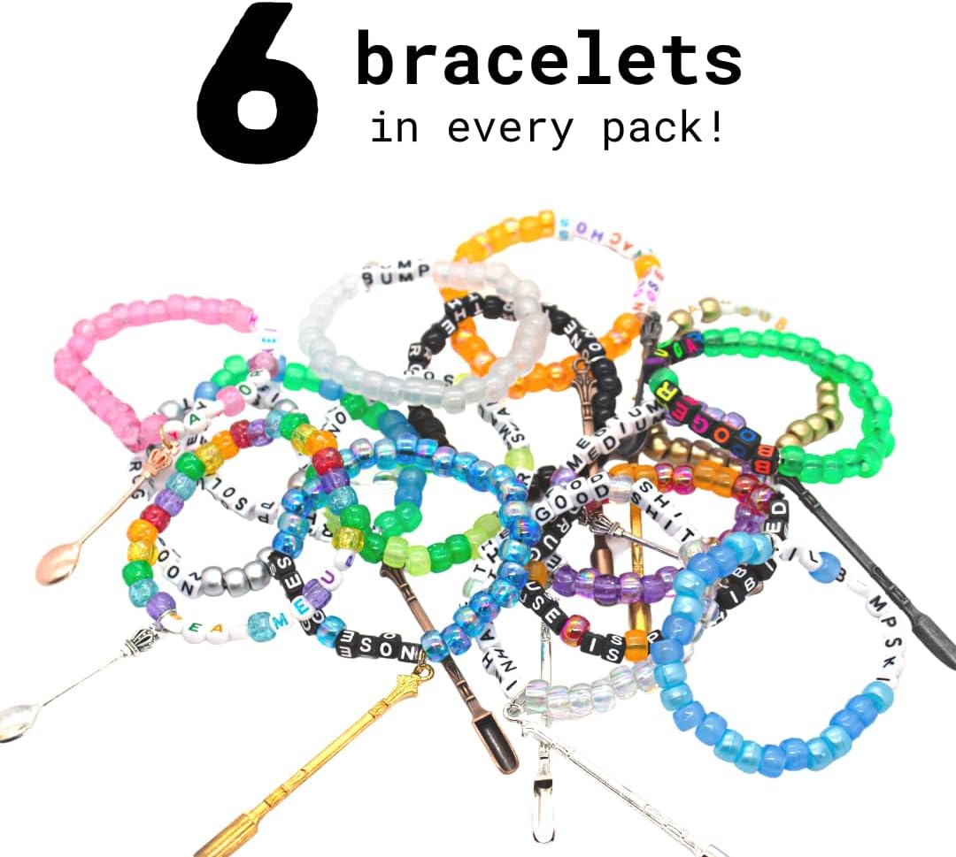 6 pack assorted kandi bracelets