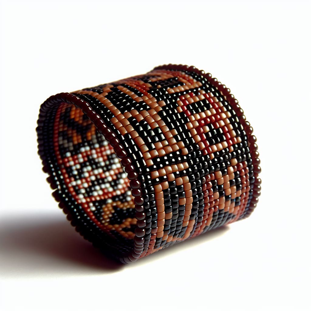 bead loom bracele with tribal pattern