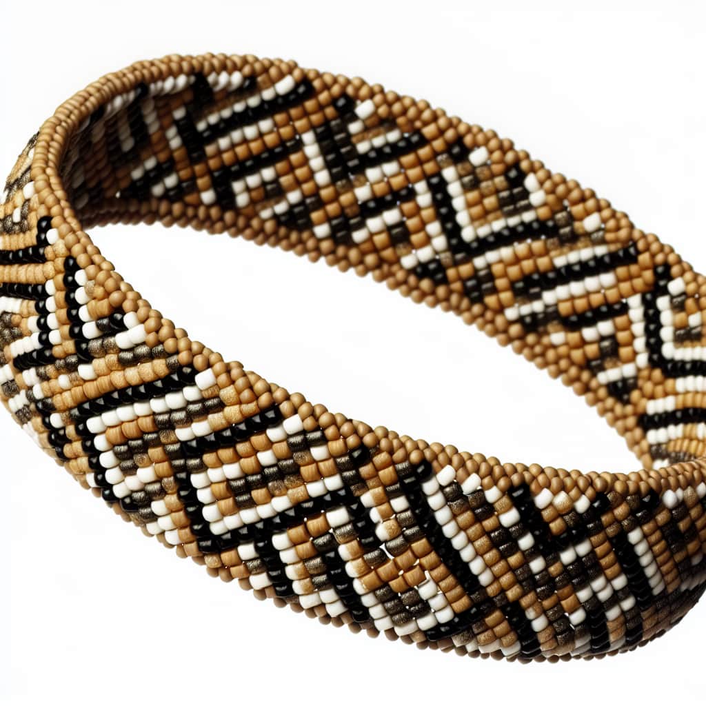 bead loom bracelet with animal print pattern