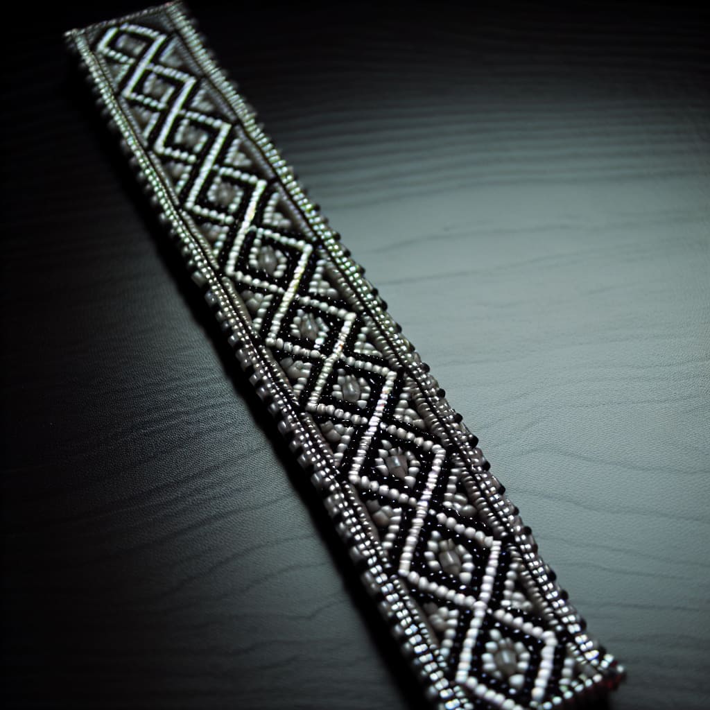 bead loom bracelet with diamond pattern