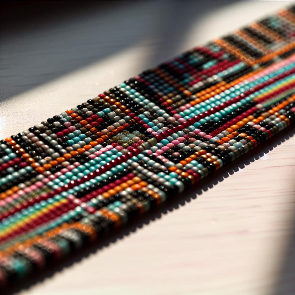 bead loom bracelet with striped pattern