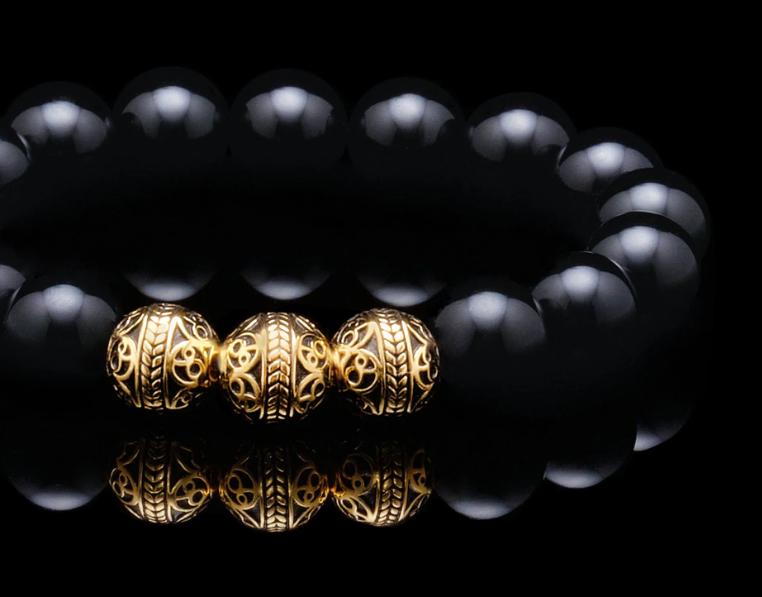 black  obsidian  bracelet