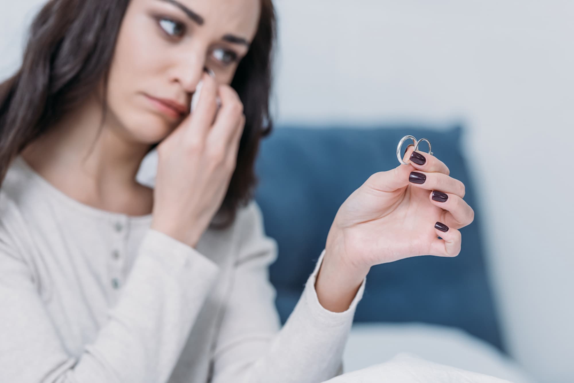 woman with anxiety ring