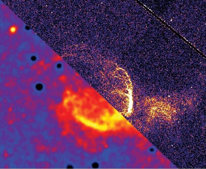 仙女座星系中一颗巨大的星际泡泡被吹起