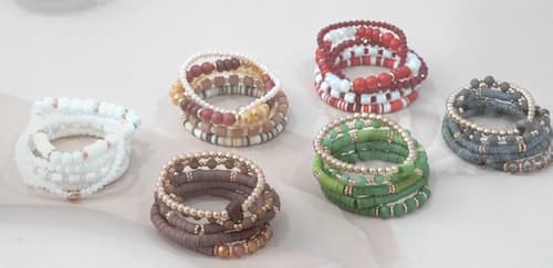 Heishi clay bracelets