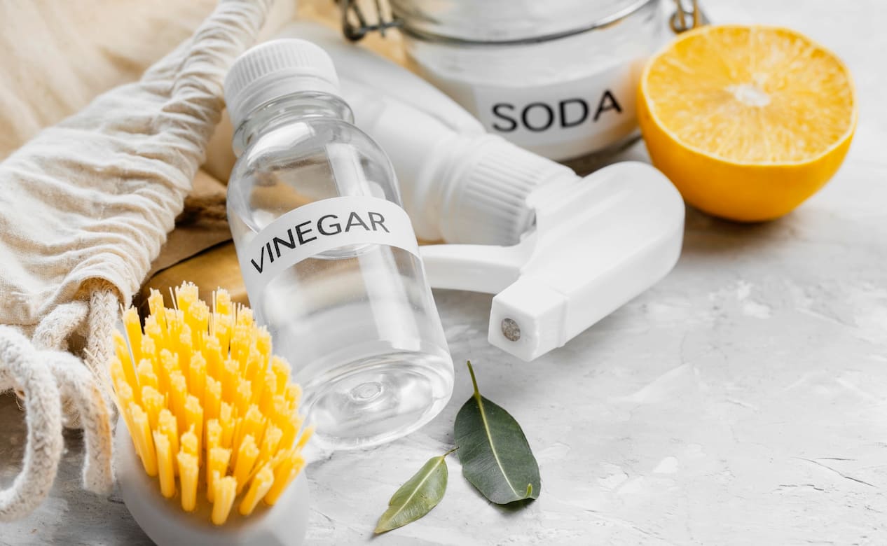 baking sode white vinegar cleaning solution