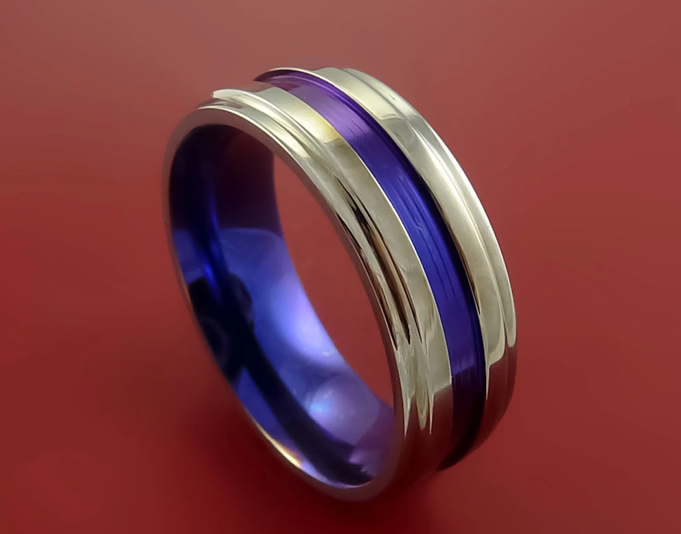 colored titanium ring