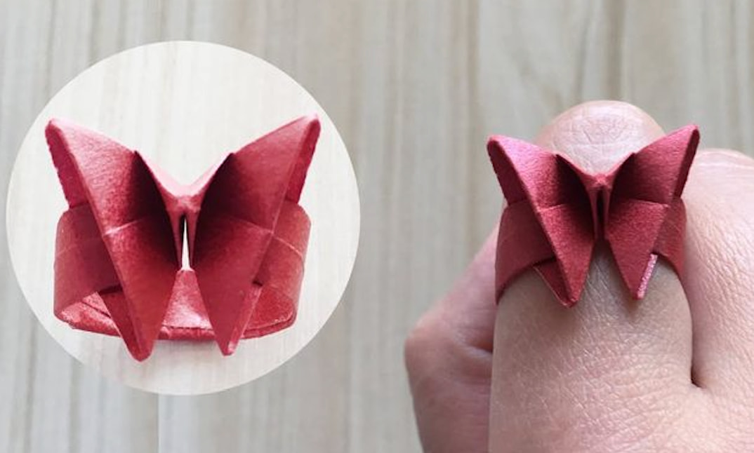 origami butterfly paper ring