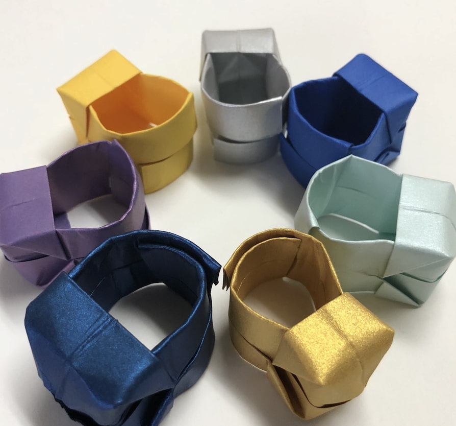 origami jewel paper ring