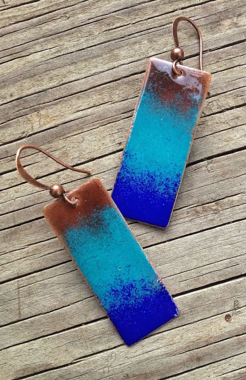 set of enamel earrings