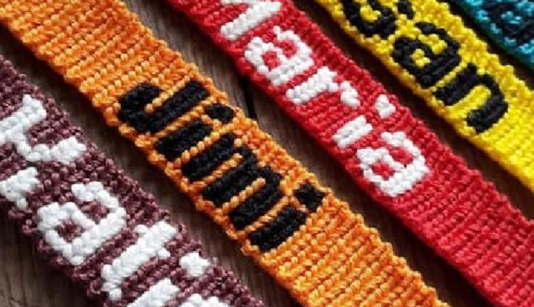 woven name bracelets with craft thread