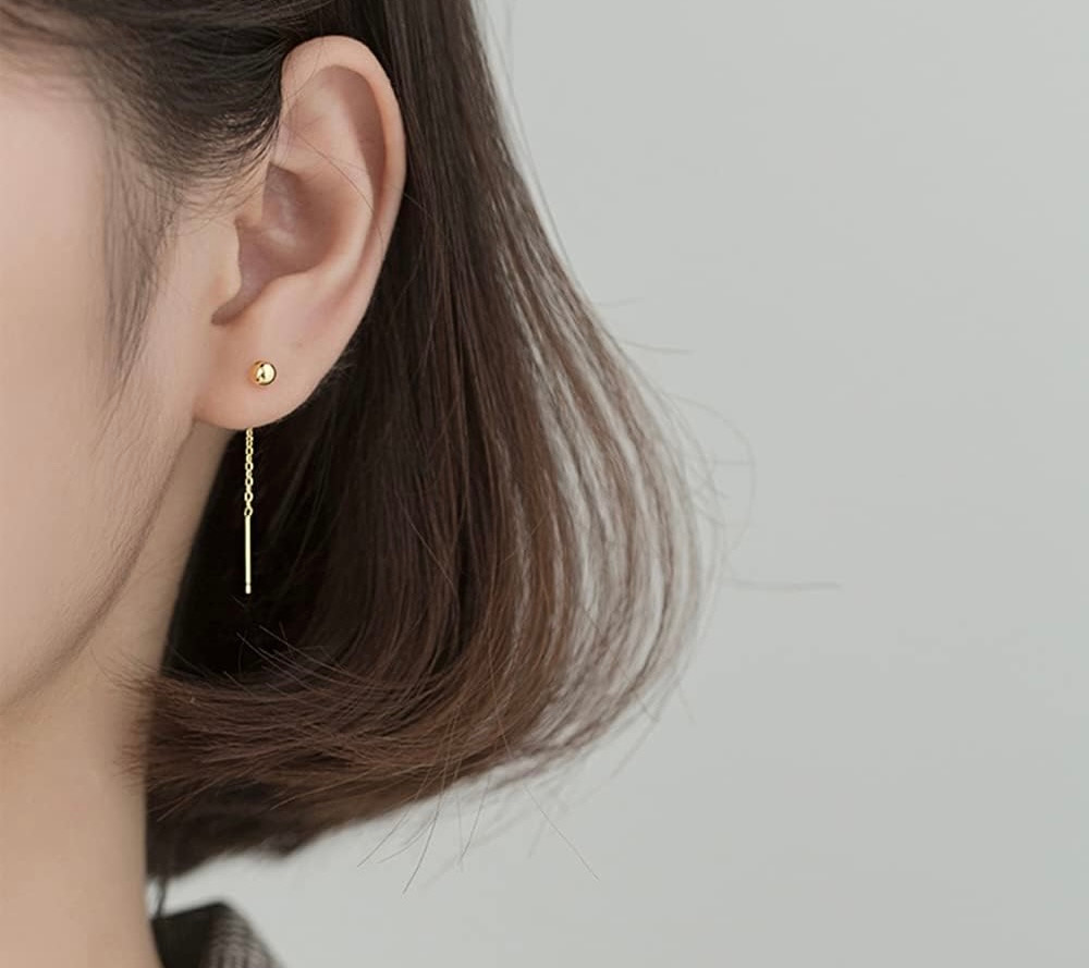 back dangle threader earring