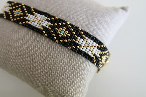 woven bracelet with beads