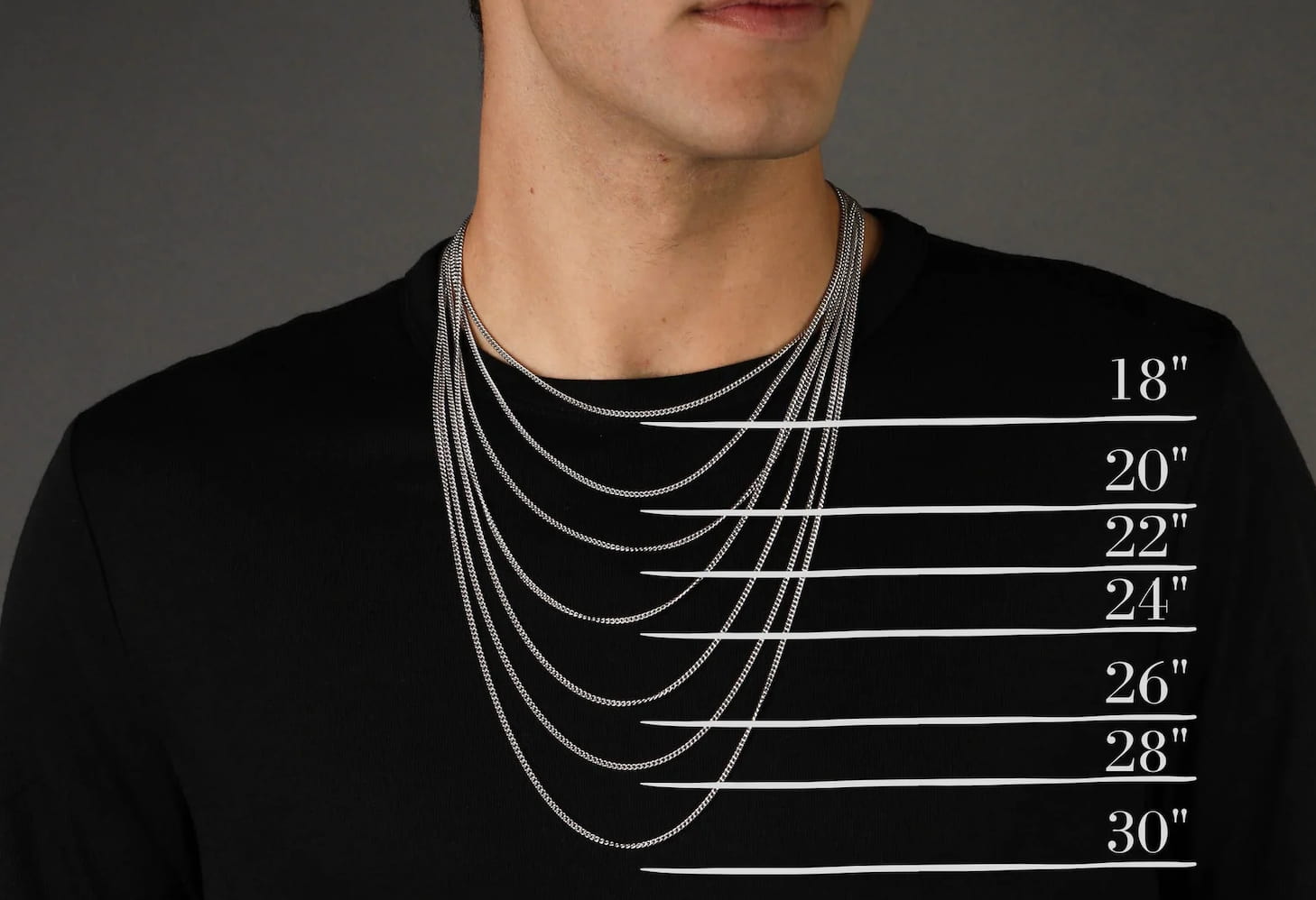 mens necklace size guide