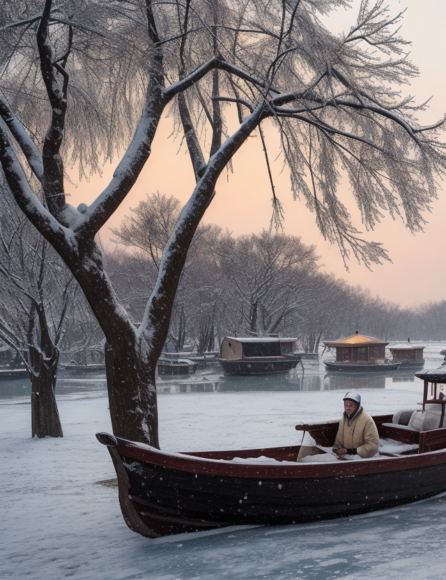 贾魏公雪中下湖