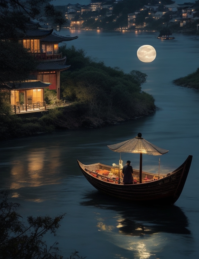 夏夜宿江亭有怀