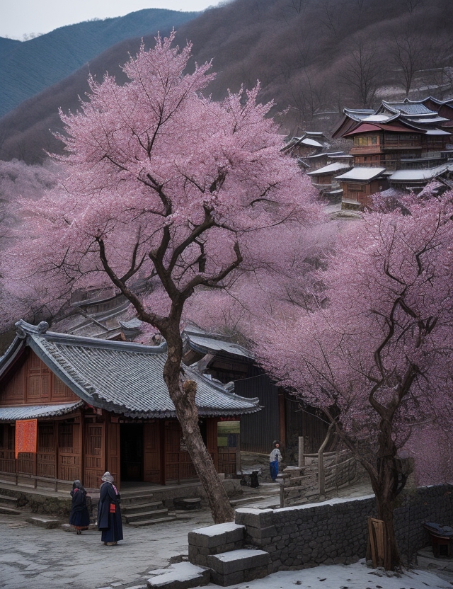 赠山村梅癯