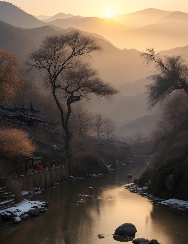 正月六日早行松山道