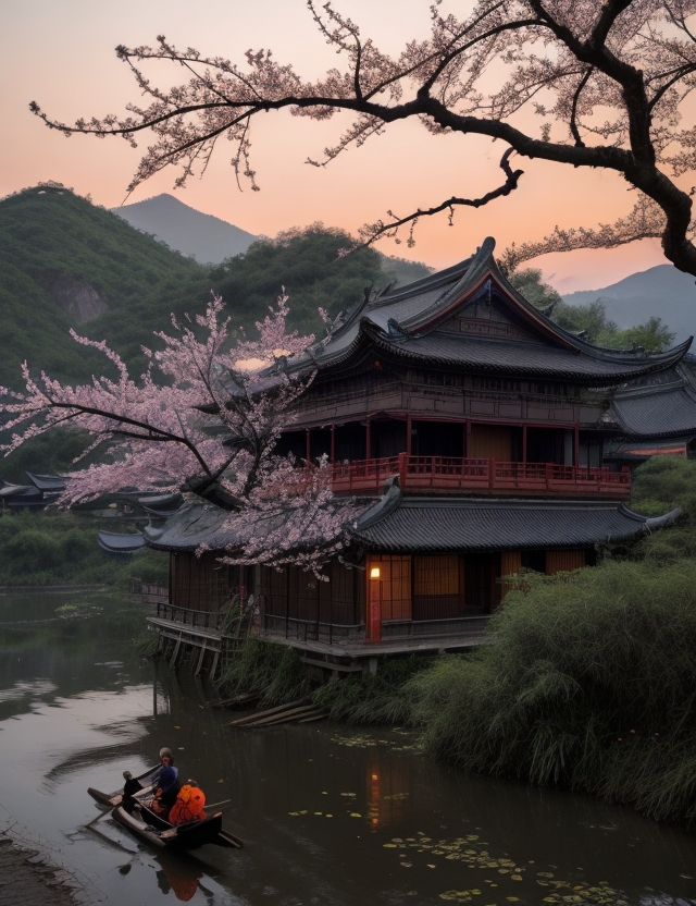 过桃花洞田家留饮