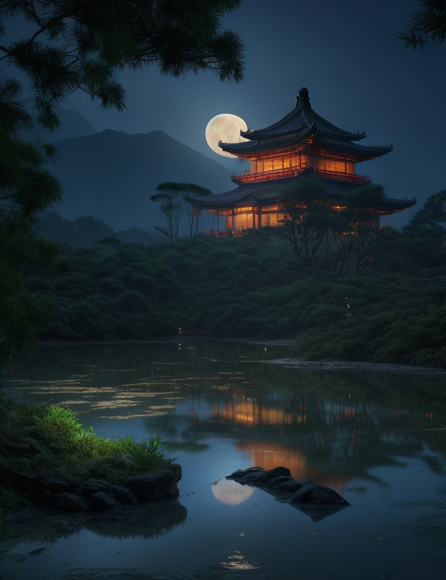 湘西寺霁夜