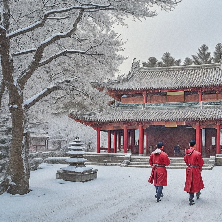 南龙兴寺残雪