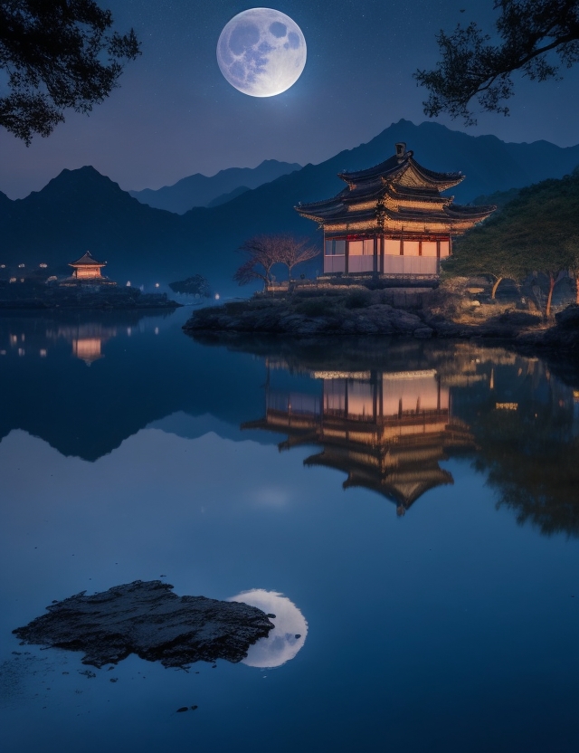 夜宿甓社湖