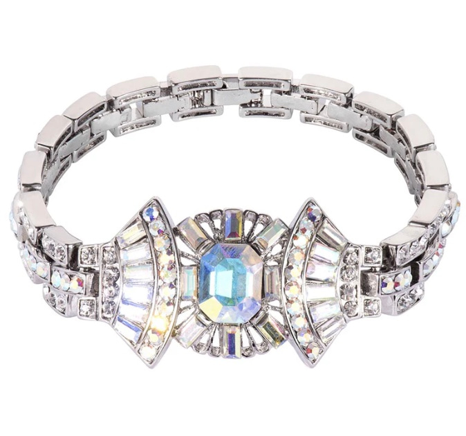 art deco inspired crystal bangle