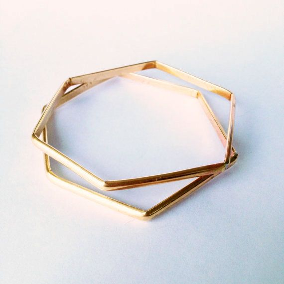 gold hexagon bangle