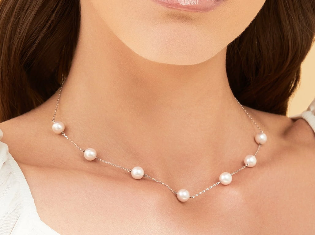 tin cup pearl necklace