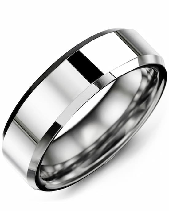 beveled edge tungsten rings