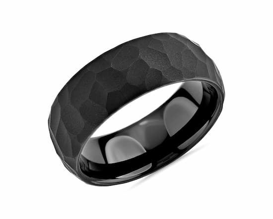 hammered finish tungsten rings